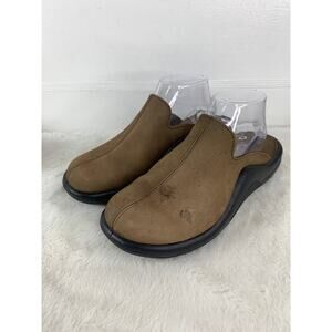 Hammacher Schlemmer Brown Leather Mules / Loafers Women’s Size 8 US